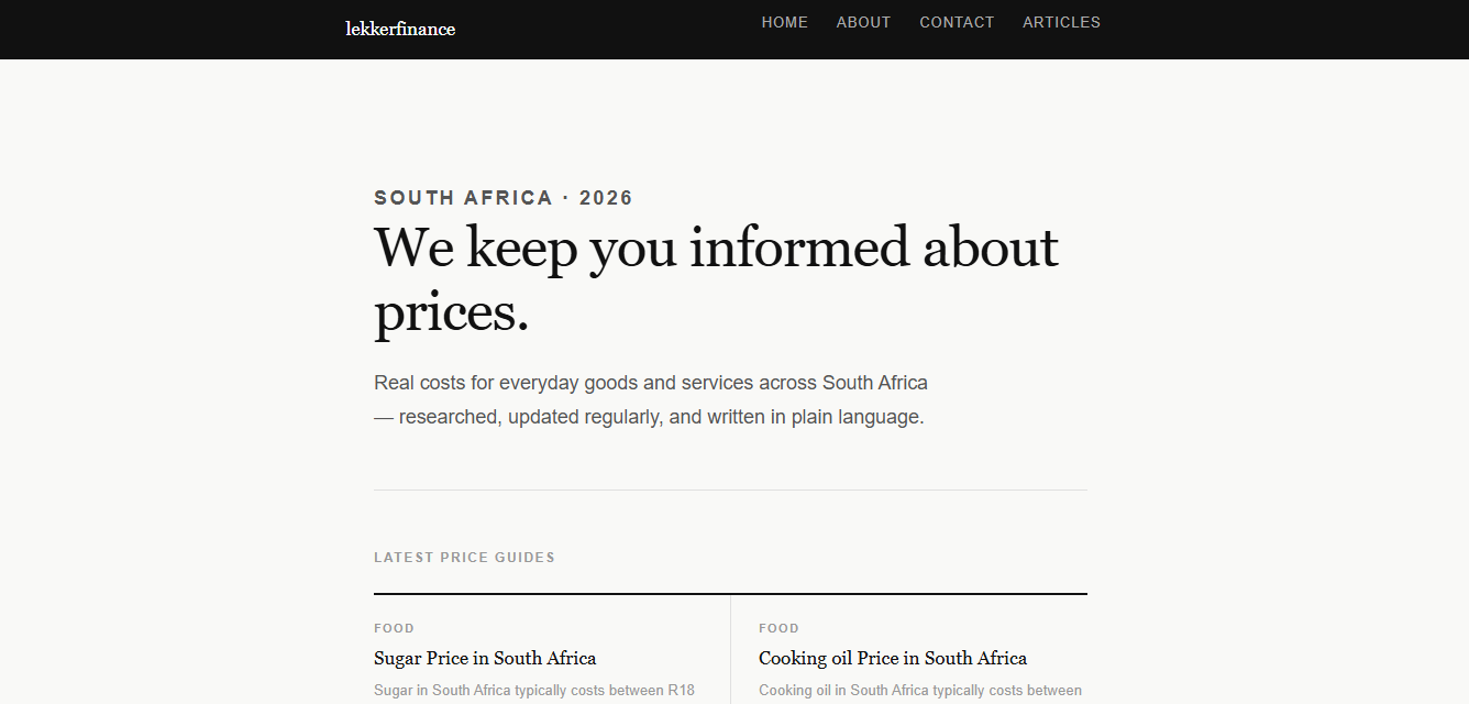 Lekker Finance Website - Custom Web Design South Africa