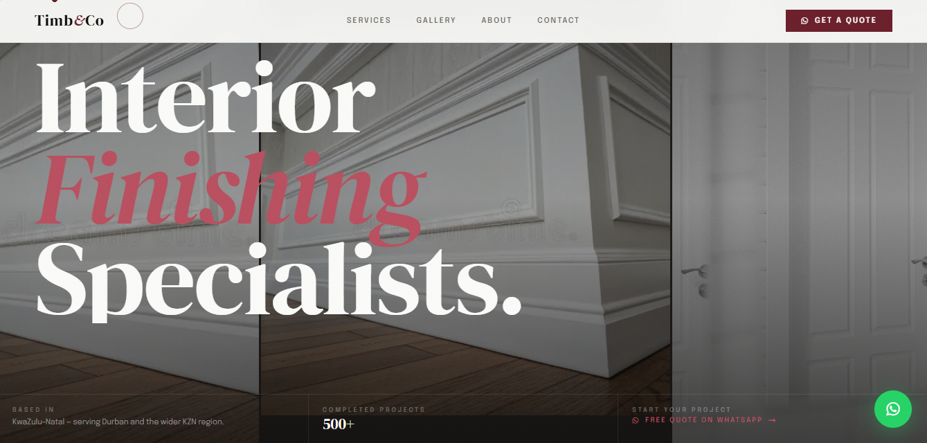 Timb & Co - Timber & Craftsmanship Brand Website